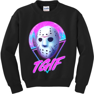 Halloween Retro 80's TGIF Jason Mask Kids Sweatshirt