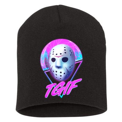 Halloween Retro 80's TGIF Jason Mask Short Acrylic Beanie