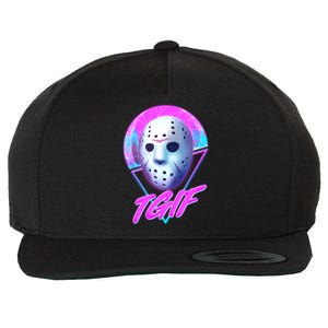 Halloween Retro 80's TGIF Jason Mask Wool Snapback Cap