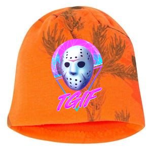 Halloween Retro 80's TGIF Jason Mask Kati - Camo Knit Beanie