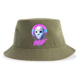 Halloween Retro 80's TGIF Jason Mask Sustainable Bucket Hat