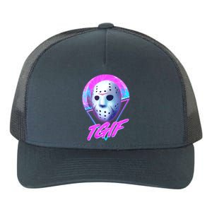 Halloween Retro 80's TGIF Jason Mask Yupoong Adult 5-Panel Trucker Hat