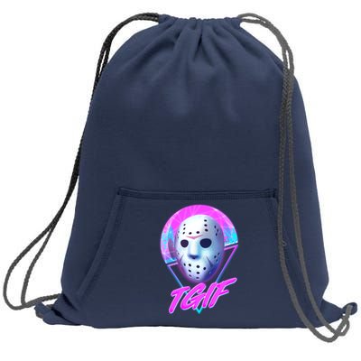 Halloween Retro 80's TGIF Jason Mask Sweatshirt Cinch Pack Bag