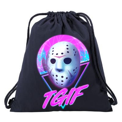 Halloween Retro 80's TGIF Jason Mask Drawstring Bag