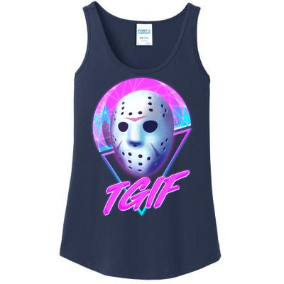 Halloween Retro 80's TGIF Jason Mask Ladies Essential Tank