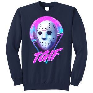 Halloween Retro 80's TGIF Jason Mask Tall Sweatshirt