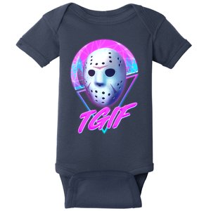 Halloween Retro 80's TGIF Jason Mask Baby Bodysuit