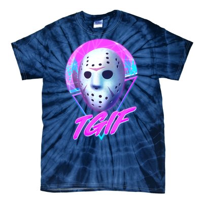 Halloween Retro 80's TGIF Jason Mask Tie-Dye T-Shirt