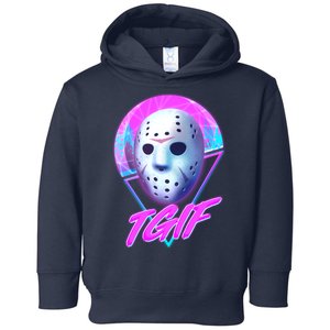 Halloween Retro 80's TGIF Jason Mask Toddler Hoodie