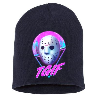 Halloween Retro 80's TGIF Jason Mask Short Acrylic Beanie