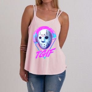 Halloween Retro 80's TGIF Jason Mask Women's Strappy Tank