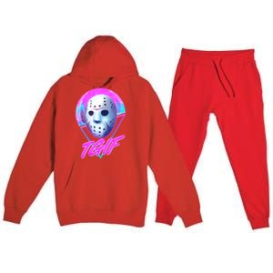 Halloween Retro 80's TGIF Jason Mask Premium Hooded Sweatsuit Set