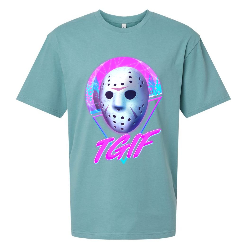 Halloween Retro 80's TGIF Jason Mask Sueded Cloud Jersey T-Shirt