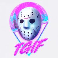 Halloween Retro 80's TGIF Jason Mask Garment-Dyed Sweatshirt