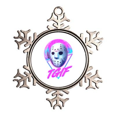 Halloween Retro 80's TGIF Jason Mask Metallic Star Ornament