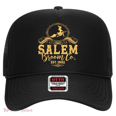 Halloween Salem Broom Co Est 1962 High Crown Mesh Back Trucker Hat