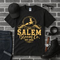 Halloween Salem Broom Co Est 1962 Tall T-Shirt