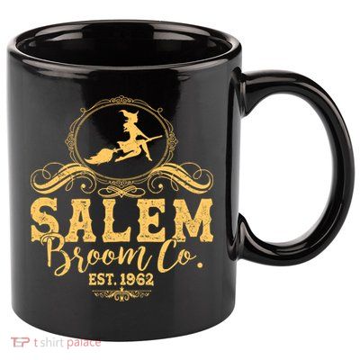 Halloween Salem Broom Co Est 1962 11oz C Handle Ceramic Mug