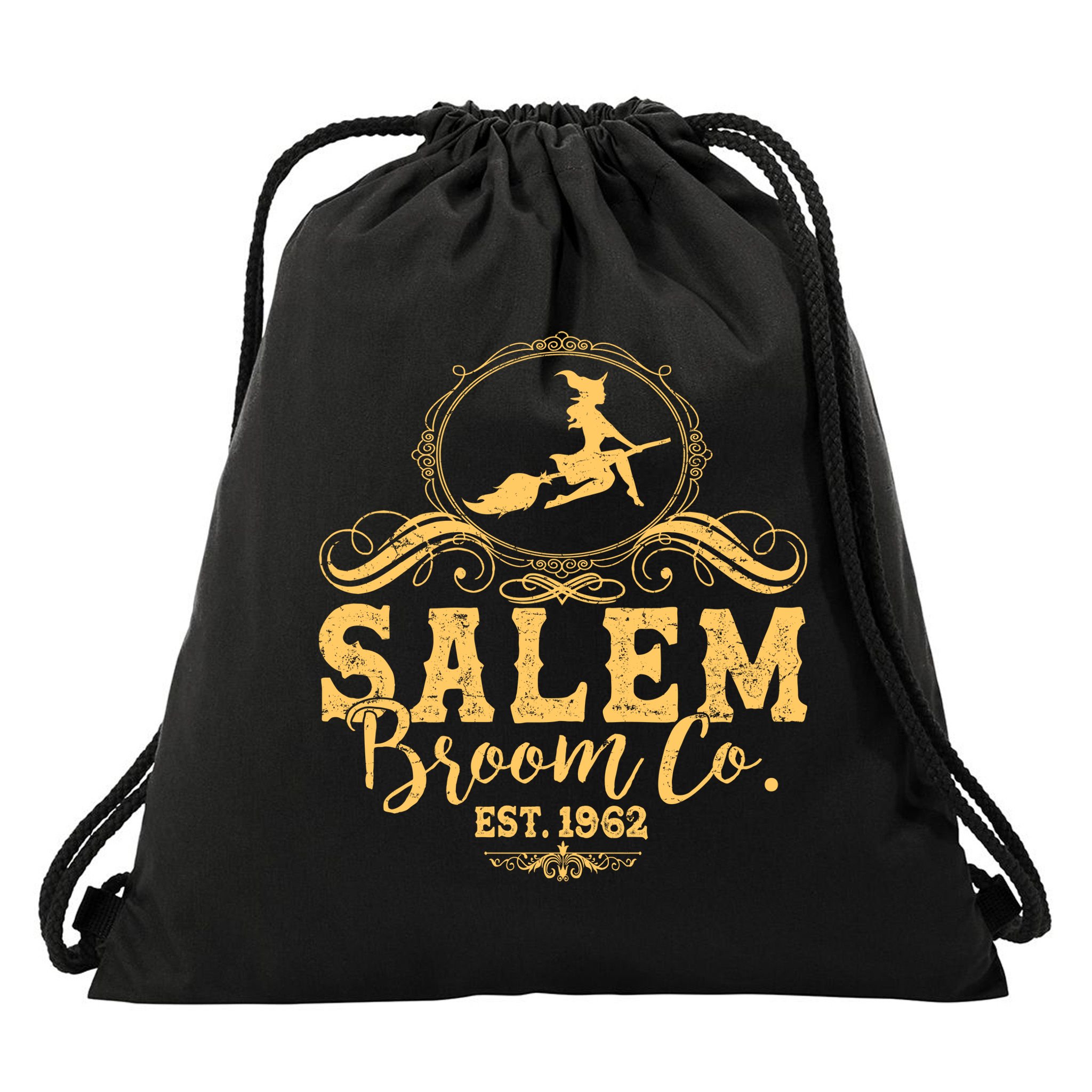Halloween Salem Broom Co Est 1962 Drawstring Bag