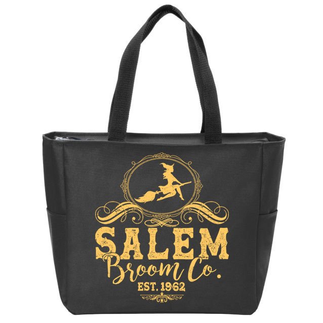 Halloween Salem Broom Co Est 1962 Zip Tote Bag
