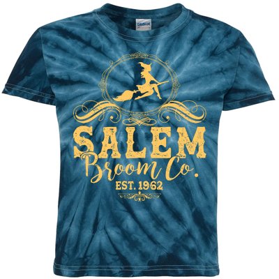 Halloween Salem Broom Co Est 1962 Kids Tie-Dye T-Shirt