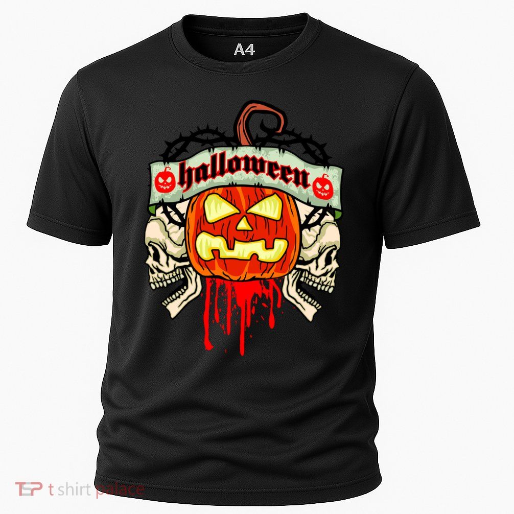 Halloween Skulls Bloody Pumpkin Cooling Performance Crew T-Shirt