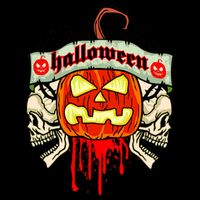 Halloween Skulls Bloody Pumpkin Flatbill Hat