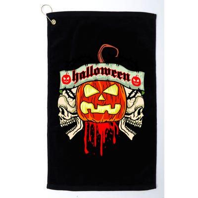 Halloween Skulls Bloody Pumpkin Golf Towel