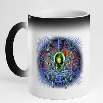 Halloween Spiderweb Creepy Spider 11oz Black Color Changing Mug