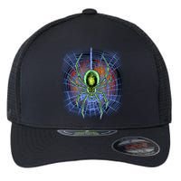 Halloween Spiderweb Creepy Spider Flexfit Unipanel Trucker Cap