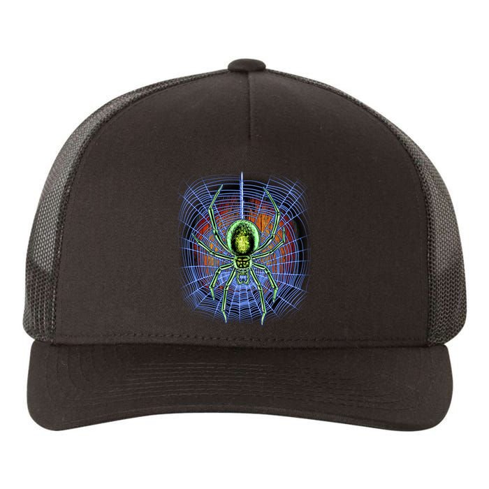 Halloween Spiderweb Creepy Spider Yupoong Adult 5-Panel Trucker Hat