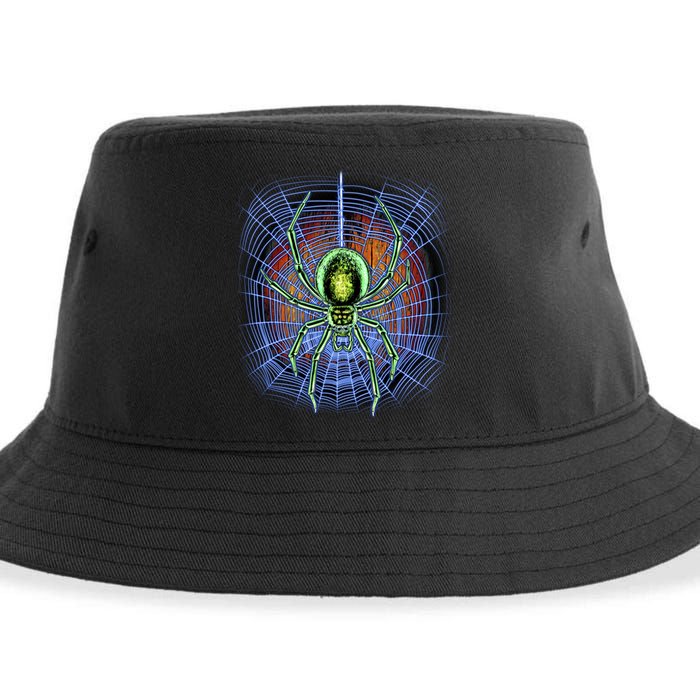 Halloween Spiderweb Creepy Spider Sustainable Bucket Hat