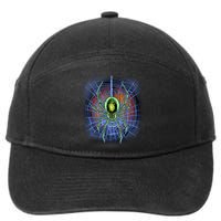 Halloween Spiderweb Creepy Spider 7-Panel Snapback Hat