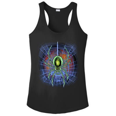 Halloween Spiderweb Creepy Spider Ladies PosiCharge Competitor Racerback Tank