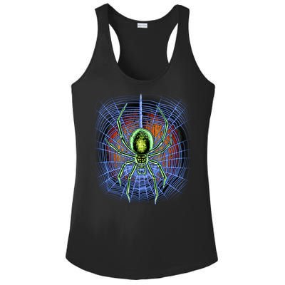 Halloween Spiderweb Creepy Spider Ladies PosiCharge Competitor Racerback Tank