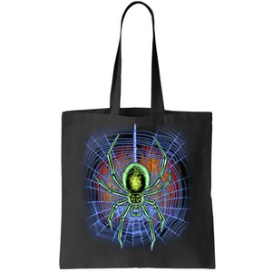 Halloween Spiderweb Creepy Spider Tote Bag