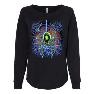 Halloween Spiderweb Creepy Spider Womens California Wash Sweatshirt