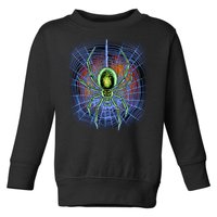 Halloween Spiderweb Creepy Spider Toddler Sweatshirt