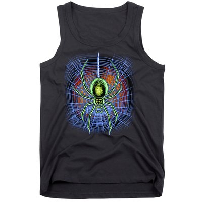 Halloween Spiderweb Creepy Spider Tank Top