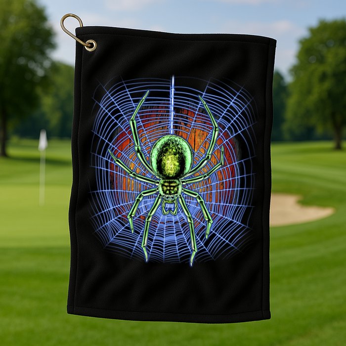 Halloween Spiderweb Creepy Spider Golf Towel