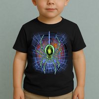 Halloween Spiderweb Creepy Spider Toddler T-Shirt