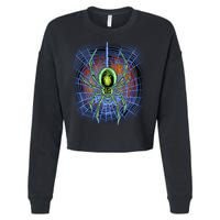 Halloween Spiderweb Creepy Spider Cropped Pullover Crew