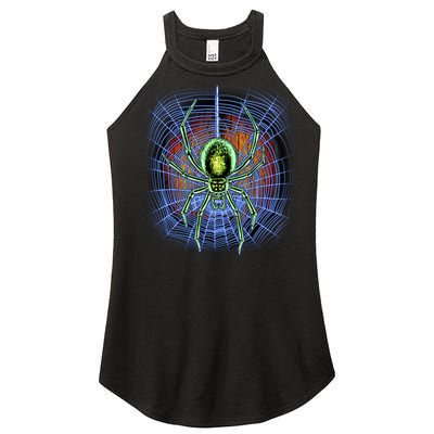 Halloween Spiderweb Creepy Spider Women’s Perfect Tri Rocker Tank