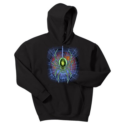 Halloween Spiderweb Creepy Spider Kids Hoodie