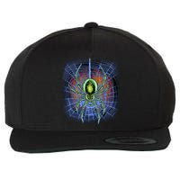 Halloween Spiderweb Creepy Spider Wool Snapback Cap