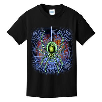 Halloween Spiderweb Creepy Spider Kids T-Shirt