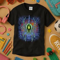 Halloween Spiderweb Creepy Spider Kids T-Shirt