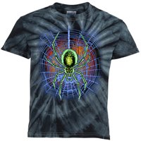 Halloween Spiderweb Creepy Spider Kids Tie-Dye T-Shirt