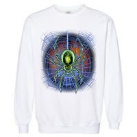Halloween Spiderweb Creepy Spider Garment-Dyed Sweatshirt