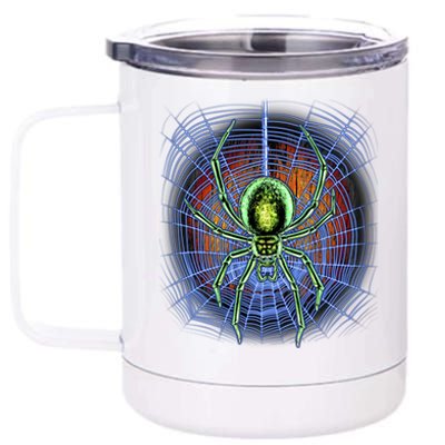 Halloween Spiderweb Creepy Spider 12 oz Stainless Steel Tumbler Cup